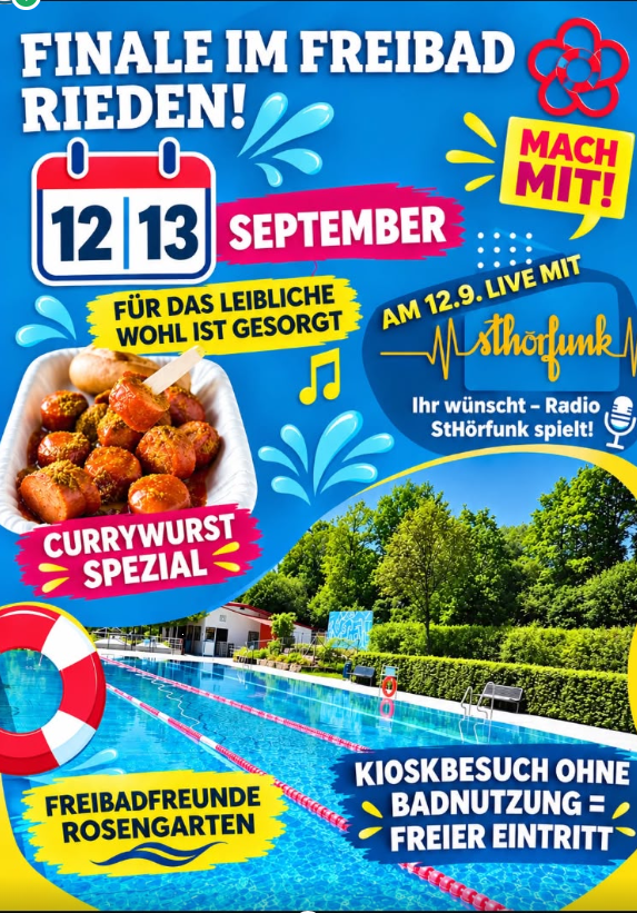 Vorankündigung der Freibadfreunde Rosengarten für die Aktion